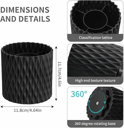 360° Rotating Makeup Brush Holder, 5-Slot Cosmetic Organizer Cup for Vanity, Desk & Bathroom Countertop, Black