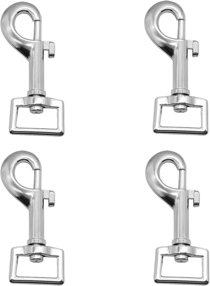 4 Pack Swivel Bolt Snap Hooks Dog Leash Hooks Dog Clips Trigger Snaps for Heavy Duty Pet Leashes & Collar, Flag Clasp, Single Ended Clip, Key Chain Clasp, Pet Buckle, DIY Project