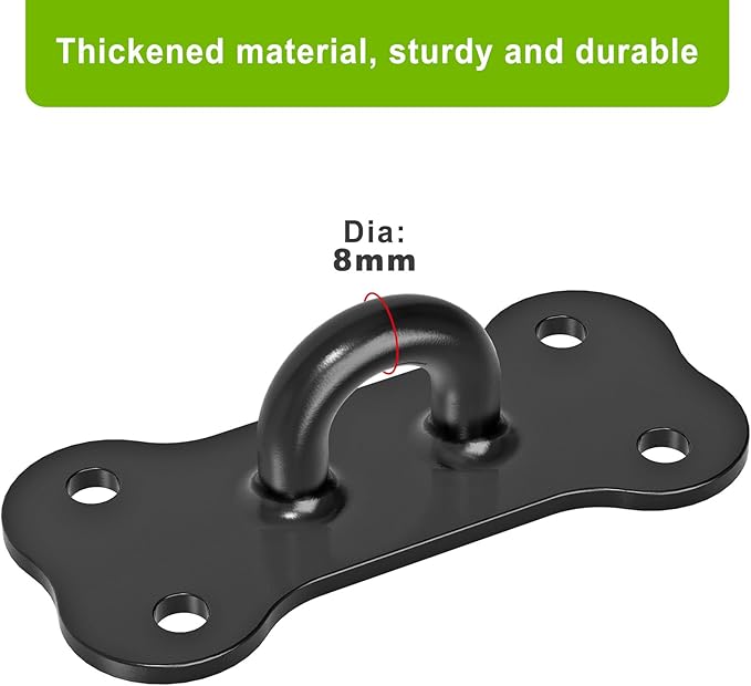 Dog Leash Holder for Wall, Heavy Duty Hook for Lead Management, Easy to Install, Fully Welded Hook for Indoor & Outdoor Use, Black, 2 Pack