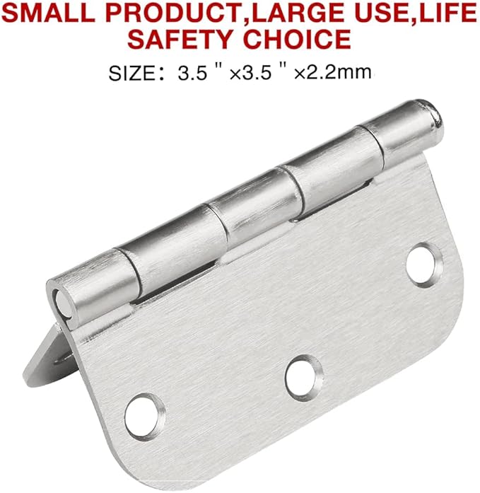 42 Pack Nickel Door Hinges Brushed Nickel 3 1/2 Interior Door Hinges Satin Nickel 3.5 Inch with 5/8” Radius Corners 3 ½"x 3 ½" Silver Hardware Controls JIW Garage Factory
