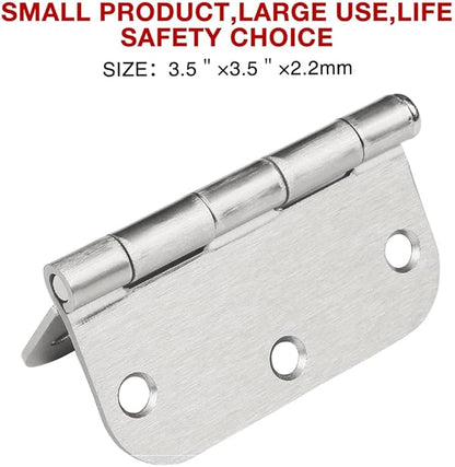 48 Pack Nickel Door Hinges Brushed Nickel 3 1/2 Interior Door Hinges Satin Nickel 3.5 Inch with 5/8” Radius Corners 3 ½"x 3 ½" Silver Hardware Controls JIW Garage Factory