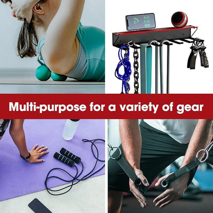 J JACKCUBE DESIGN Gym Rack Organizer with 8 Steel Hooks