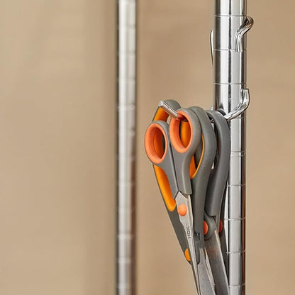 Shelf Pole Hooks 5-Pack | Chrome Variety Pack for Hanging | Snap-On Hooks for 1 Inch Poles | Wire & Metal Shelving Hooks for Kitchen, Garage & Home Organization