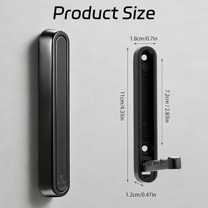 2 Pcs Extended Folding Coat Hooks Wall Mounted, 4.33 in Black Foldable Wall Hooks Heavy Duty Valet RV Hooks Bathroom Towel Hooks Robe Hooks for Hanging Towels Clothes Coat Hat Bags
