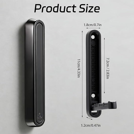 2 Pcs Extended Folding Coat Hooks Wall Mounted, 4.33 in Black Foldable Wall Hooks Heavy Duty Valet RV Hooks Bathroom Towel Hooks Robe Hooks for Hanging Towels Clothes Coat Hat Bags