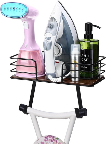 Ironing Board Holder Wall Mount Laundry Room Hanging Iron and Ironing Board Hanger Storage Laundry Room Decor and Organization Fit Most Ironing Boards leg's(Included T&V Shaped)-Black