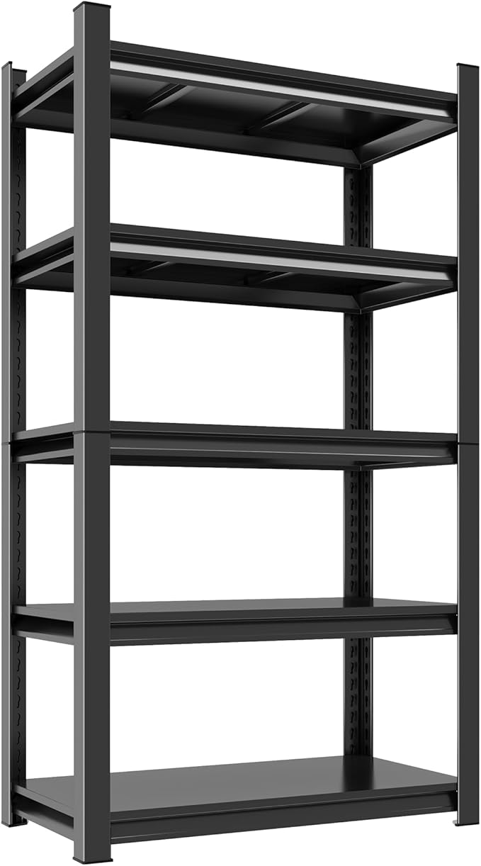 Garage Shelving Unit, Heavy Duty Garage Storage Shelves, 5-Tier Metal Shelving, 2500 Lbs Metal Storage Shelf, Industrial Shelving