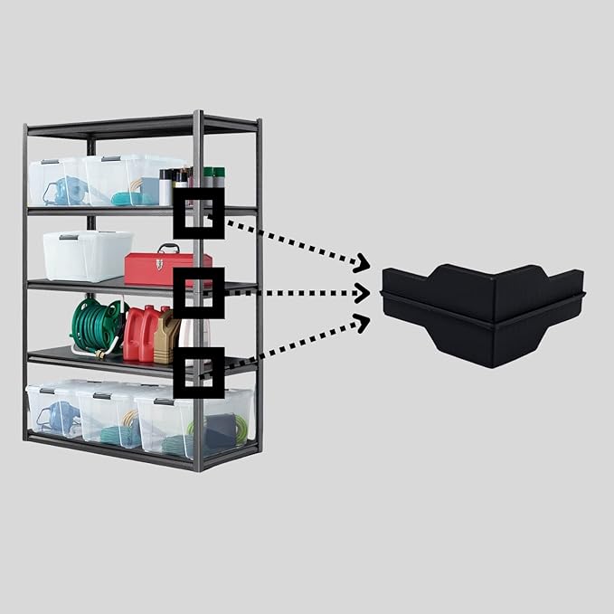 Whalen Post Insert Corner Connector for Shelving Costco (4 PCS), Black