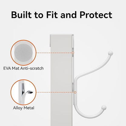 niffgaff Over Door Hook 2-Pack, Heavy Duty Door Hanger, Fits Interior Doors 1.4 Inches Thick, Organize Coats, Hats, Towels, and Bags for Entryways, Bathrooms, Bedrooms, and Kitchens, White