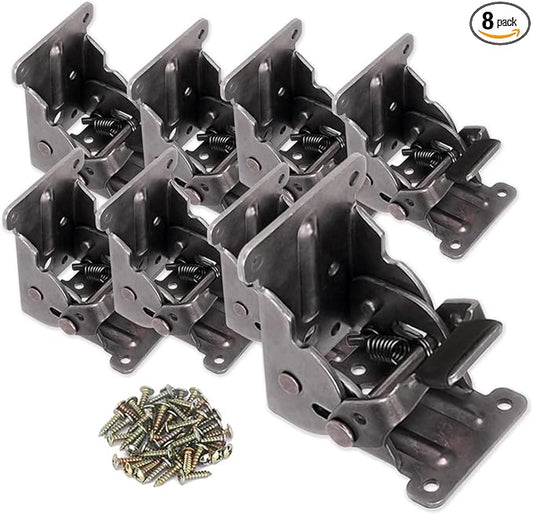8 Pack Locking Hinge for Folding Table Brackets, Heavy Duty Folding Brackets 90 Degree Self Locking Folding Hinge for Table Legs Furniture