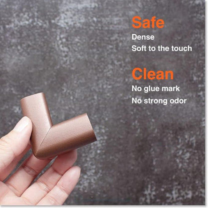 Roving Cove Slimfit Corner Edge Protector for Baby Proofing (Small 18ft Edge 8 Corners), Furniture Safety Bumper Guard, Soft NBR Rubber Foam, 3M Adhesive, Coffee Brown
