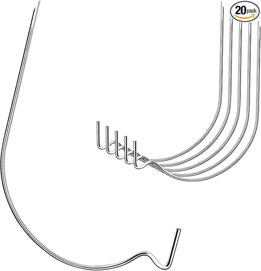 Picture Hanger Super Hook 20PCS, Heavy-Duty Steel Picture Hanger Hercules Hooks, Supports Up to 100 Pounds, No Tools Required, Leaves Small Hole, Suitable for Drywall, Wood Wall, Plaster Wall