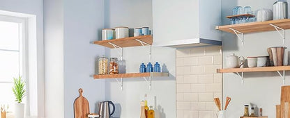 12 Pack L10 x H 8" White Heavy Duty Shelf Brackets with Screws Metal Shelf Brackets Shelf Support Angle Brackets for Shelves L Brackets Heavy Duty Floating Shelf