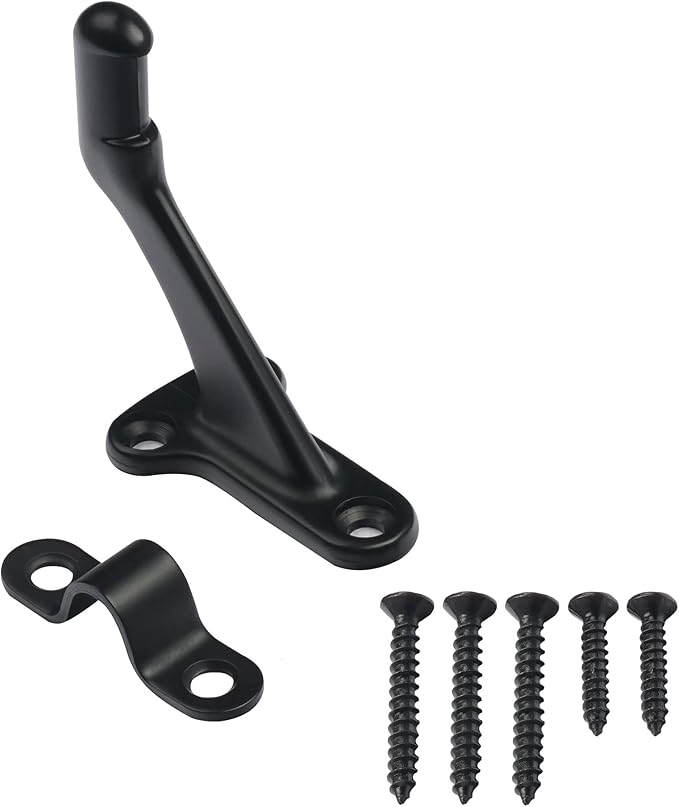 3 Pack Matte Black handrail Bracket,Handrail Stair Brackets 3" Heavy Duty Support Hardware Stairways, Home or Office Staircase Hand Rail Bracket with Screws,Easy Installation Railing Bracket