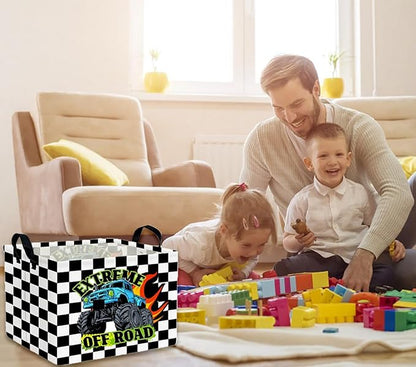 Rectangle Kids Baskets Car Basket Cute Storage Bin Organizer Boys Box for Room Decor Gift Basket(Racing car)