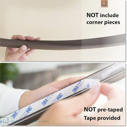 Roving Cove HeftyFit Edge Protector for Baby Proofing (6ft Large Edge Only), Heavy-Duty Soft Rubber Foam Furniture Edge Bumper Guards, Desk Edge Cushion, Wall Corner Covers, 3M Adhesive, Coffee Brown