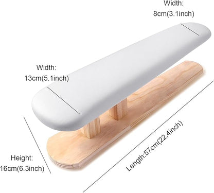 Upgraded Padded Longer Sleeve Ironing Board,Sleeves & Chest Tailor, Portable Sleeve Ironing Board with Wooden Base for Daily Ironing at Home, Laundry Rooms, Travel Use(57x13cm)