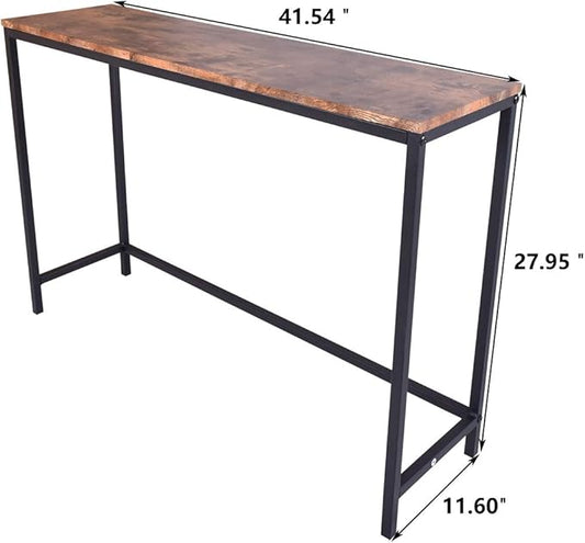 HOMERECOMMEND Console Table for Entryway Narrow Sofa Tables Entryway Table Rustic Narrow Entrance Front Door Console Table Accent Table for Living Room Corridor Hallway Rustic Brown