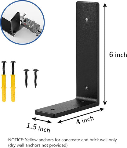6 inch X 4 inch Shelf Support Bracket Heavy Duty, L Shelf Brackets, max Load 66 lbs, , Metal Brackets for Shelves, countertop Bracket ,Corner Brace,Pack of 4. (6"x 4" L Shape)