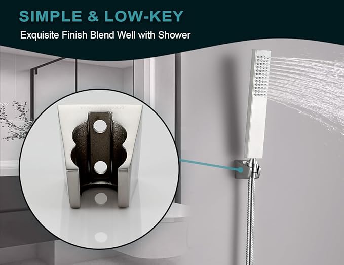 Dual Slot Handheld Shower Head Holder, Secure Screw-in Wall Mount Bracket, 304 Stainless Steel Shower Wand Holder(1Pcs)