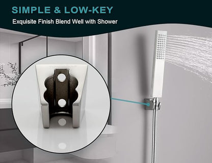 Dual Slot Handheld Shower Head Holder, Secure Screw-in Wall Mount Bracket, 304 Stainless Steel Shower Wand Holder(1Pcs)