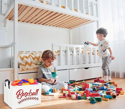 Rectangular Baseball Baskets Easter Gift Basket Empty Kids Storage Bins Baby Boy Basket Kids Baseball Toy Storage Bin Organizer Box Baseball Room Decor for Home(Baseball Basket)