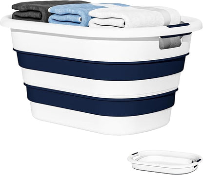 43L Collapsible Laundry Baskets plastic, Pop Up Laundry hamper/Storage Container, Foldable Laundry Basket with Large Capacity,Space Saver (1 Pack)