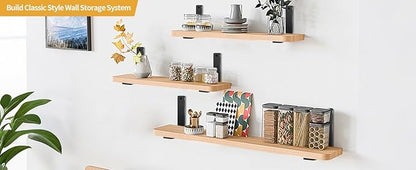 8 Pack - L 6" x H 6" x W1.5, 5mm Thick Black L Shelf Bracket, Iron Shelf Brackets, Metal Shelf Brackets, Floating Shelf, Shelf Supports with Screws