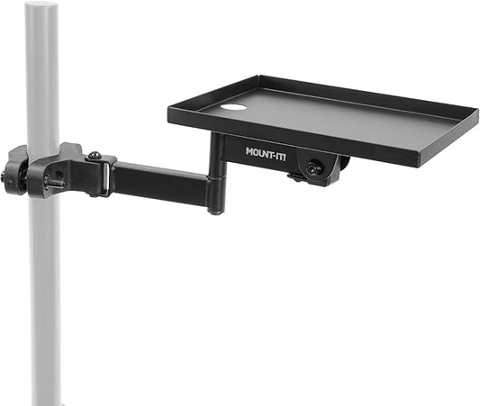 Mount-It! Printer Pole Mount for Thermal Label Printers, Full Motion Arm with Rotating Tray, Holds up to 11 lbs, Swivel, Rotate and Tilt, Clamp Connection Arm Mount for Label Makers