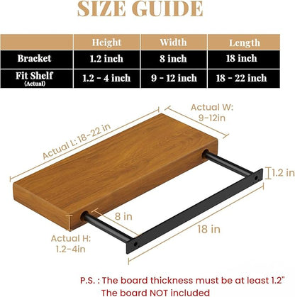 Floating Shelf Bracket Heavy Duty Shelving Brackets,Decorative Floating Shelf Hardware Black,Hidden Metal Shelf Support Bracket Heavy Duty Floating Mantel Bracket,200lbs (18X8X1.2-Starter Jig)