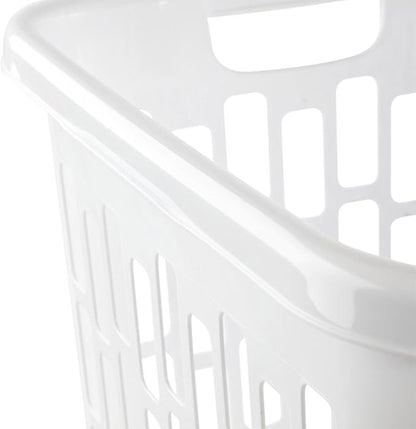 Sterilite Easy Carry Laundry Hamper, Ventilation Holes and Handles to Carry Clothes Between the Laundry Room and Bedroom, Plastic, White, 4-Pack