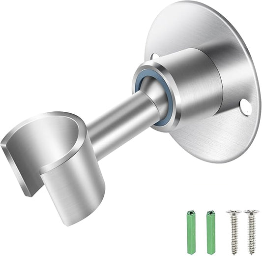 Shower Head Holder Wall Mount,Stainless Steel Handheld Shower Head Holder,Adjustable Shower Spray Holder Metal Shower Head Bracket,Brushed Finish