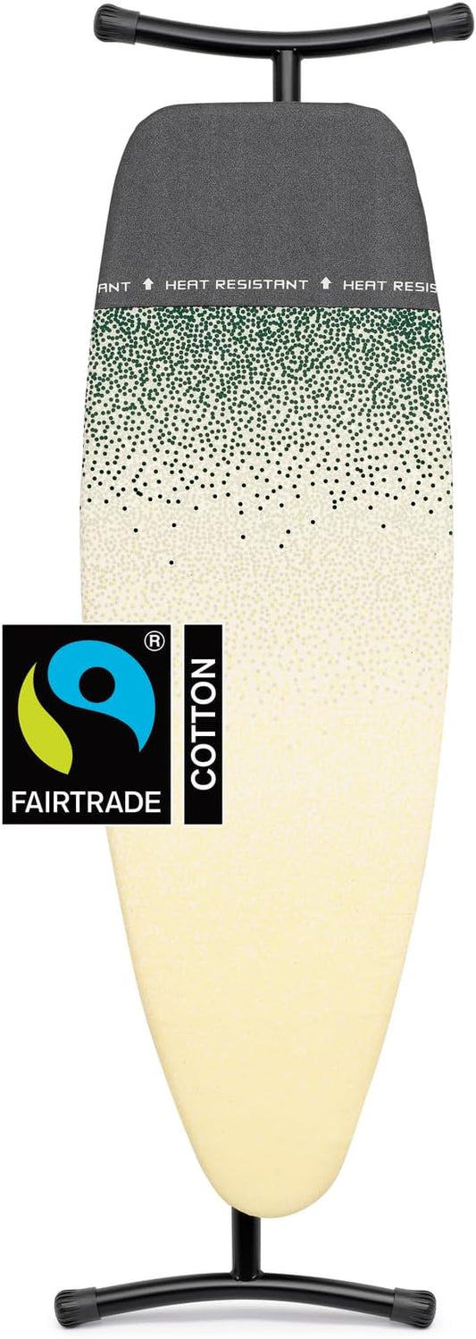 Brabantia - Ironing Board D - Heat-Resistant Steam Iron Zone - Adjustable Height - Non-Slip Rubber Feet -100% Fairtrade Cotton Cover with Foam Layer - Foldable XL Board - New Dawn - Size D(53 x 18 in)