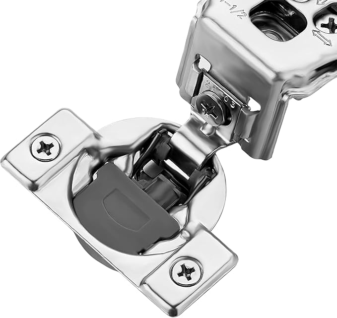 Ravinte 60 Pack 30 Pairs 1-1/2 inch Overlay Soft Close Hinges for Kitchen Cabinet Hinges Satin Nickel Hidden Hinges Stainless Steel Concealed Hinge self Closing