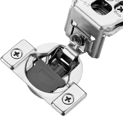 Ravinte 10 Pack 5 Pairs 1-1/2 inch Overlay Soft Close Hinges for Kitchen Cabinet Hinges Satin Nickel Hidden Hinges Stainless Steel Concealed Hinge self Closing