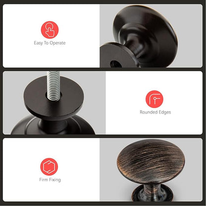 homdiy 10 Pack Cabinet Knobs Oil Rubbed Bronze Cabinet Knobs Zinc Alloy Drawer Pulls Kitchen Cupboard