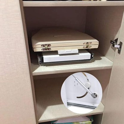 180°Rotation Wall-Mounted Ironing Board Foldable Clothes Ironing Table Pull-Out Stow Away Ironing Board Retractable Small Ironing Storage Station for Home Apartment