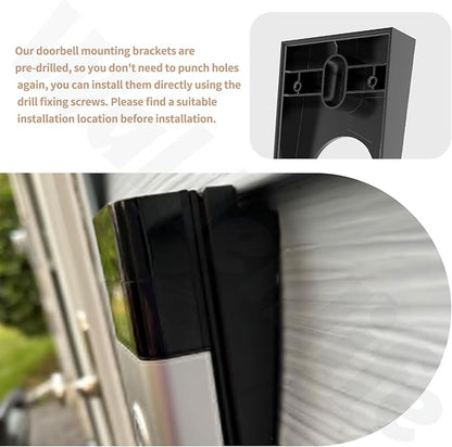Waldenlife Video Doorbell Mount - Black Plastic Wall Mount for Ring 2/3/3 Plus - Fits Vinyl, Aluminum & Cedar Walls - Angle Adjustment