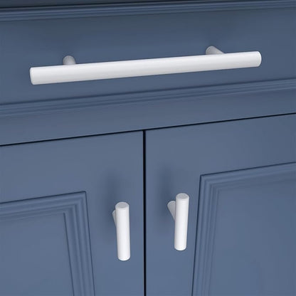 Goldenwarm 30 Pack White Cabinet Knobs White Cabinet Handles Kitchen Cabinet Handles Single Hole Pull Handles 50mm/2in Overall Length for Kitchen Bathroom Cupboard