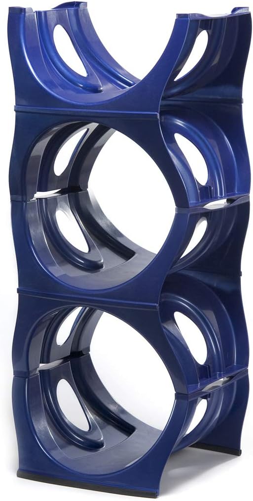 Bariboo Stackable Water Bottle Storage Rack Best Water Jugs 5 Gallon Organizer. Jug Holder for Kitchen, Cabinet and Office Organizing. Reinforced Polypropylene (Blue, 3 No Shelf)