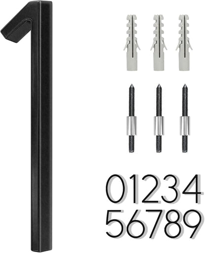 6" Stainless Steel Floating House Number 1, Metal Modern House Numbers, Mailbox Decor Number with Nail Kit, Coated Black, 911 Visibility Signage (Large 1)
