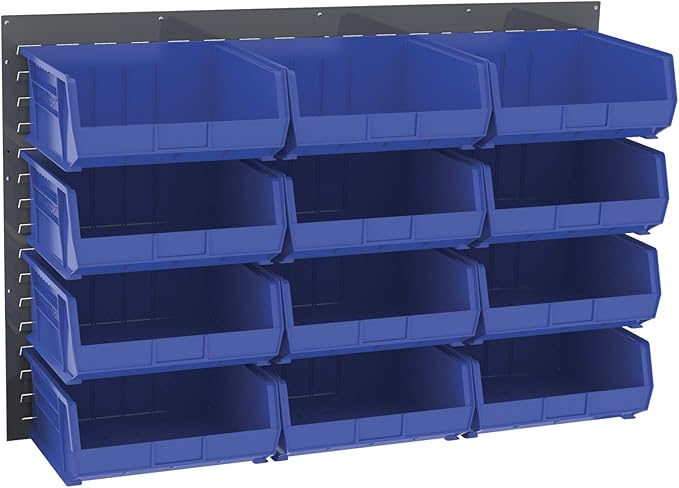 Akro-Mils 30655 Louvered Steel Wall Mount Panel Garage Organizer for Hanging AkroBin Storage Bins, 52-Inch W x 34-Inch H, Grey, Single