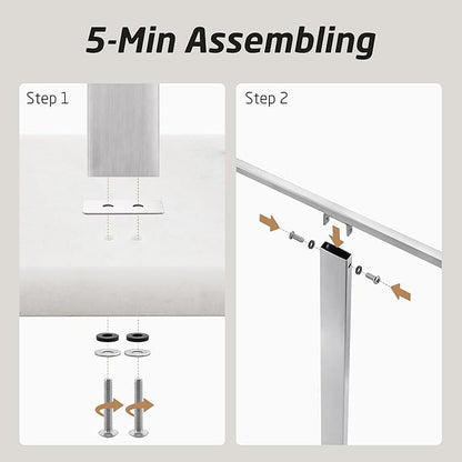 KES Standing Towel Racks for Bathroom 2-Tier, Floor Towel Rack Stand with Heavy Marble Base, Upgrade Steady Freestanding Design, Pro-Grade 18/8 Stainless Steel Brushed Finish, BTH217-2