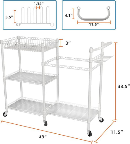 SINGAYE Dumbbell Rack Stand With Yoga Mat Storage, Gym Equipment Organizer, Cart for Workout Room, Home Gym With Hooks and Wheels