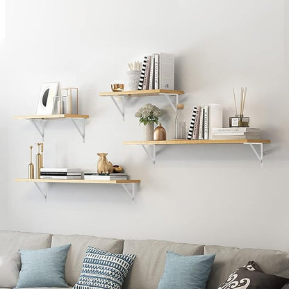 12 x 8 inch Heavy Duty Shelf Brackets, Load Capacity: 600 lb, 2-Pack White Metal L Supports for Wall Mounted Wood Shelving, Shelves Bracket with Screws, HOME MASTER HARDWARE