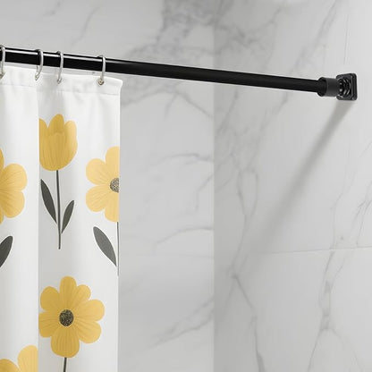 Angled Shower Rod Mount for Sloped Walls - 25mm Shower Bracket & Swivel Joints with Wall Plugs & Screws, Secure Drilling Fix (2, Black)