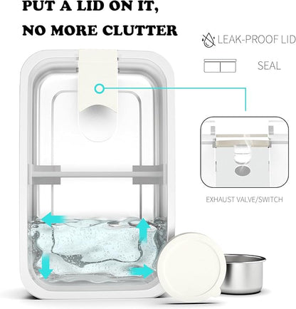 Stainless Steel Bento Lunch Box for Adult, 42oz Leak-Proof Lunch Box Containers, Microwave-Safe, with Adjustable Divider, Convenient Metal Lunchbox for Work, Travel