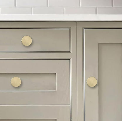 khtumeware 30 Pack Champagne Bronze Cabinet Knobs - 1-1/5 Inch Brushed Gold Round Drawer Pulls for Kitchen Cabinet Hardware Dressers Knobs and Closets