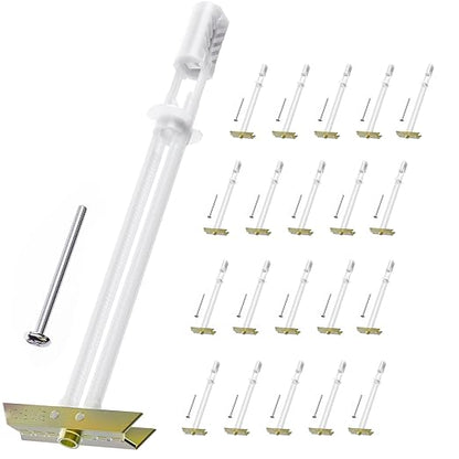 Drywall Anchor with Included Bolts, Heavy Duty Hollow Wall Anchors for TV Mounting Kit, Stainless Steel Hollow Wall Anchors (3/16”-24: Pack of 20)