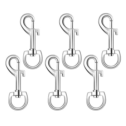 6 Pack Swivel Eye Bolt Snap Hooks for Pet Leash, Scuba Diving, Heavy Duty Clips, Dog Leash, Flag Clips - Single Ended